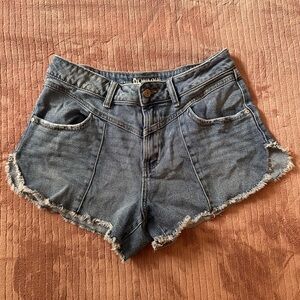 { Rewash Distressed Blue Jean Shorts }